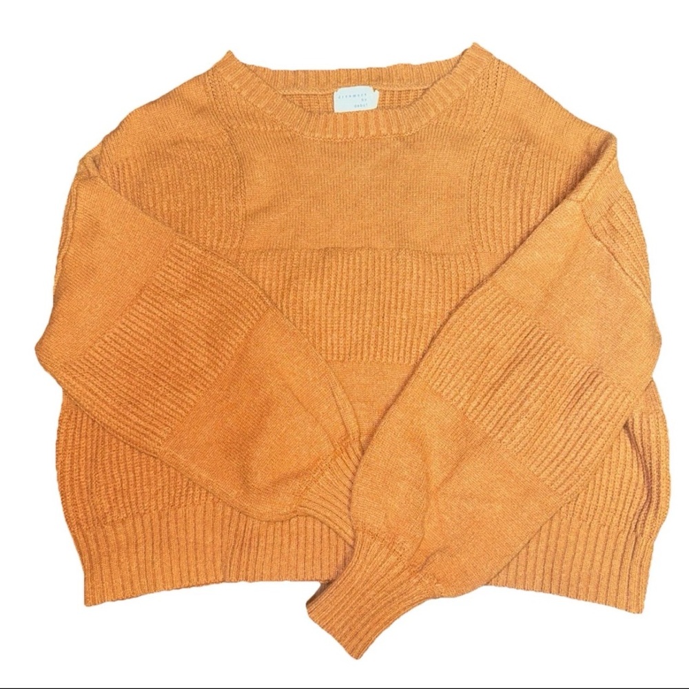 Dreamers By Debut Size Large Terracotta Brown Crop Sweater Long Sleeve Preppy